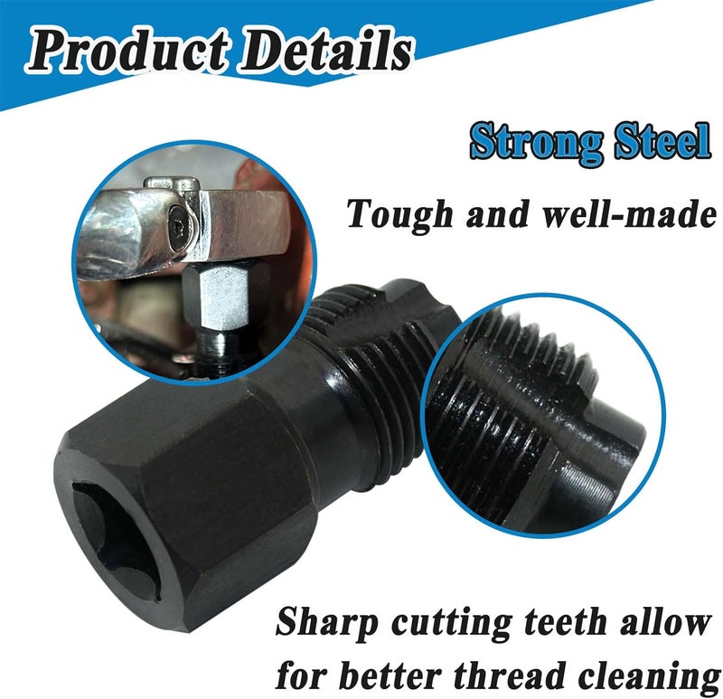Gugaguga 2Pcs 12220 NOx Sensor Thread Chaser M20x1.5, Clean Worn Threads, Use with 3/16'' Hex Head or 3/8'' Square Drive - Image 5